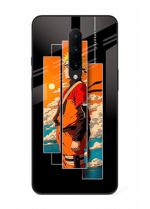 naruto sunset pose orange anime art OnePlus 7T Pro glass cover dramatic ninja case