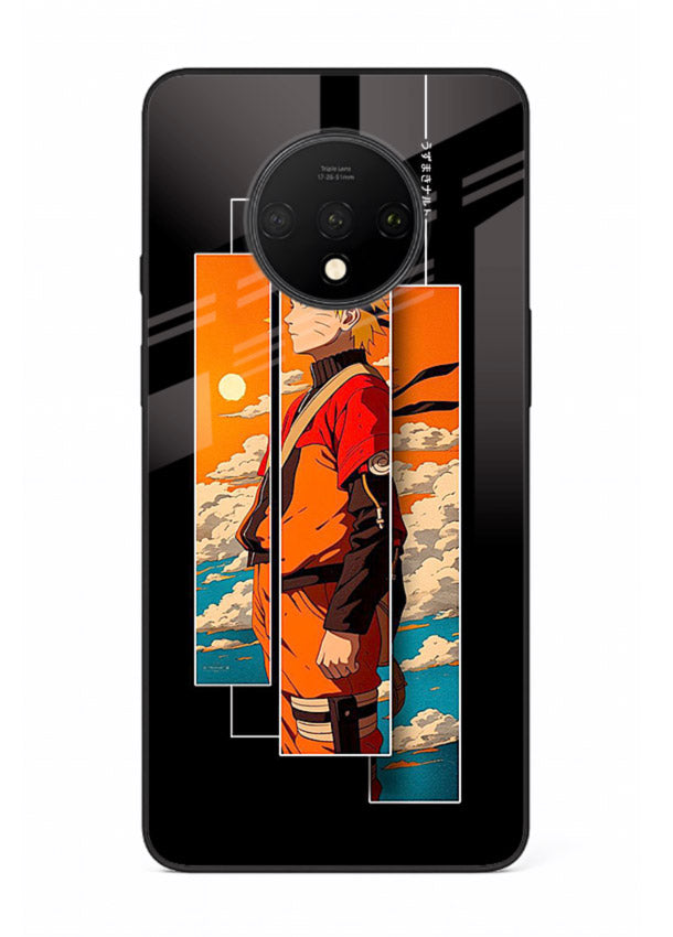 naruto sunset pose orange anime art OnePlus 7T glass cover dramatic ninja case