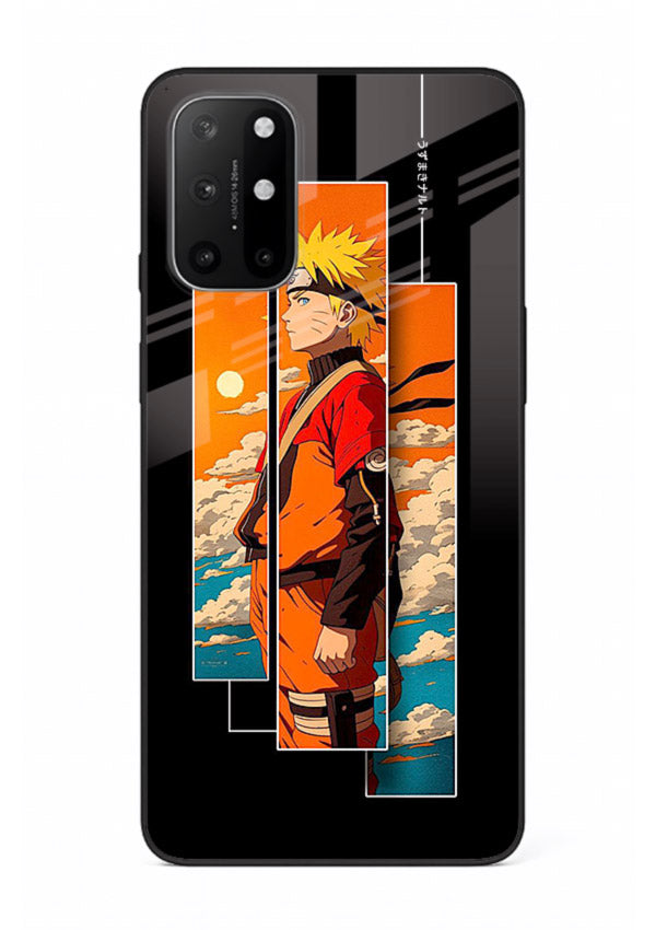 naruto sunset pose orange anime art OnePlus 8T glass cover dramatic ninja case