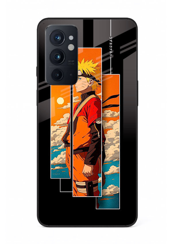 naruto sunset pose orange anime art OnePlus 9RT glass cover dramatic ninja case
