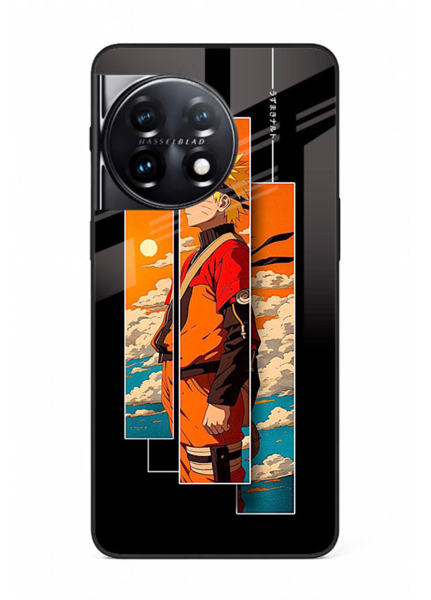 naruto sunset pose orange anime art OnePlus 11R glass cover dramatic ninja case