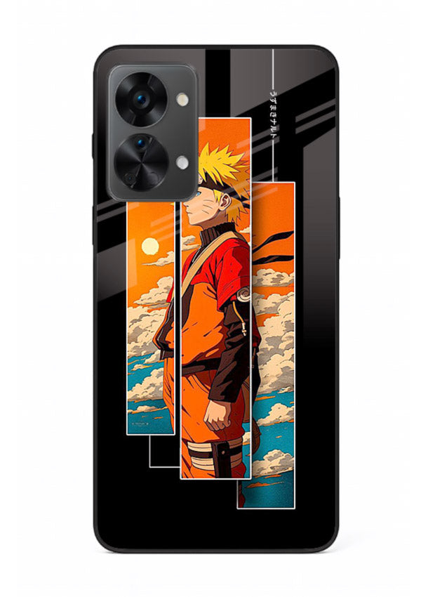 naruto sunset pose orange anime art OnePlus Nord 2T glass cover dramatic ninja case