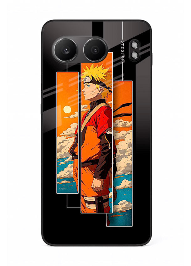 naruto sunset pose orange anime art OnePlus Nord 4 glass cover dramatic ninja case