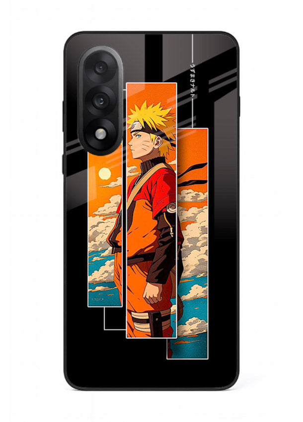 naruto sunset pose orange anime art OnePlus Nord 5 glass cover dramatic ninja case