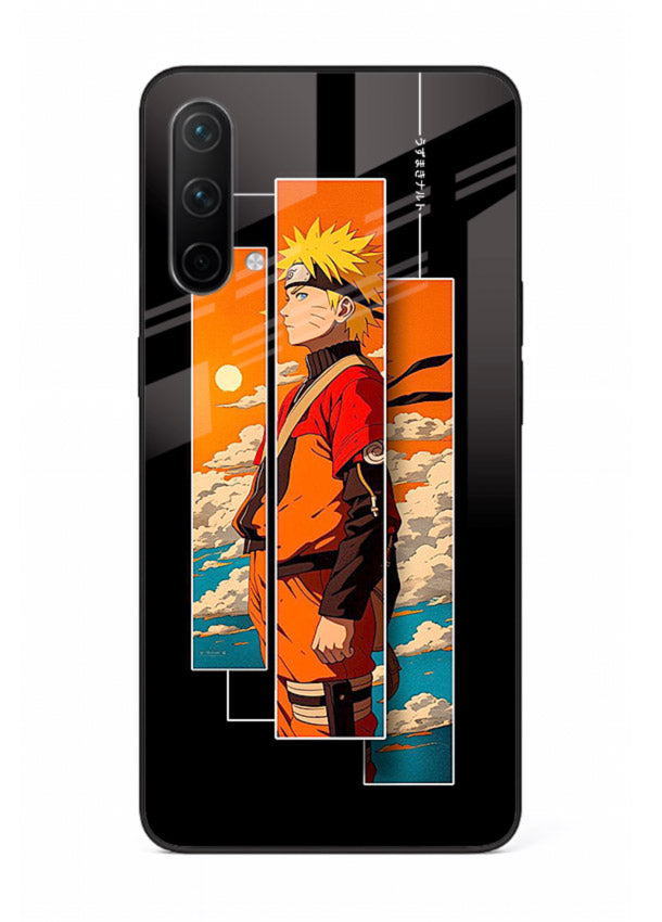 naruto sunset pose orange anime art OnePlus Nord CE 5G glass cover dramatic ninja case