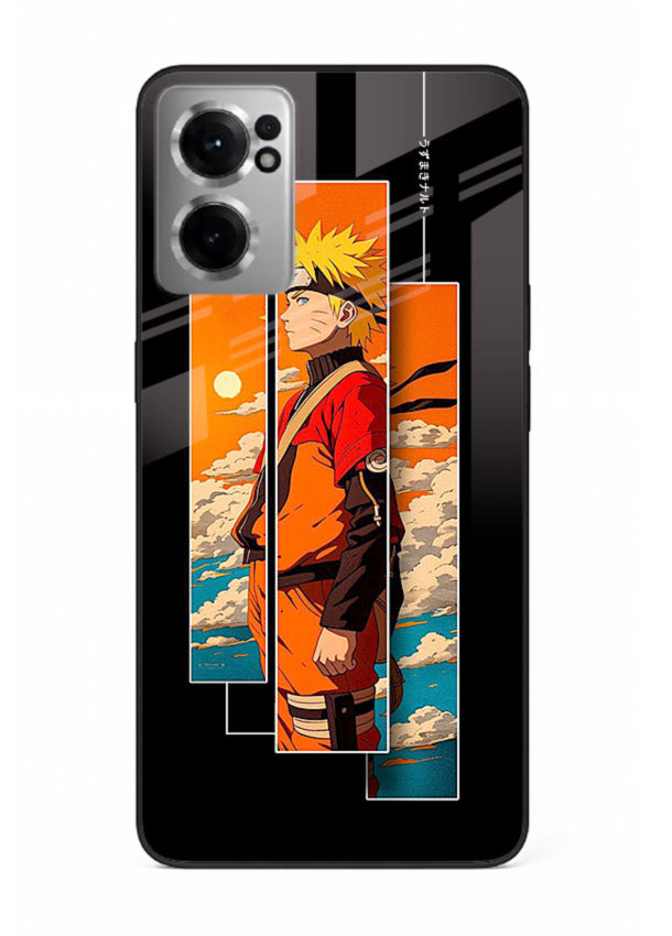naruto sunset pose orange anime art OnePlus Nord CE2 5G glass cover dramatic ninja case