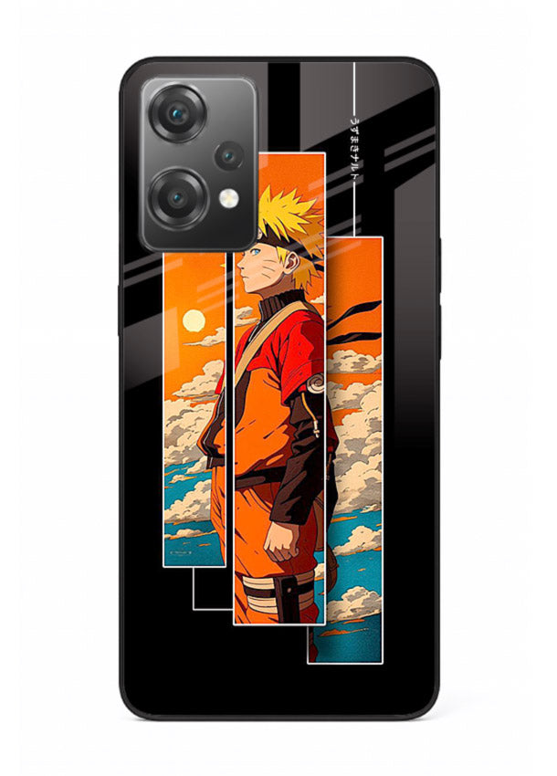 naruto sunset pose orange anime art OnePlus Nord CE2 Lite 5G glass cover dramatic ninja case