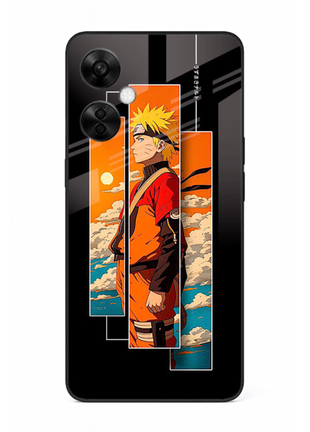 naruto sunset pose orange anime art OnePlus Nord CE3 Lite glass cover dramatic ninja case