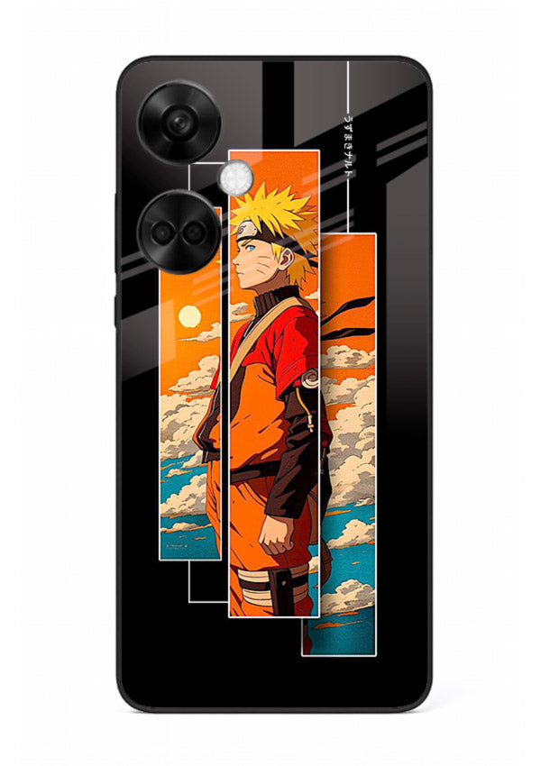 naruto sunset pose orange anime art OnePlus Nord CE3 glass cover dramatic ninja case
