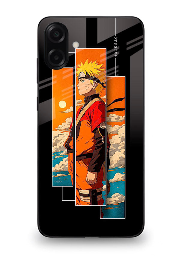 naruto sunset pose orange anime art Samsung A07 4G glass cover dramatic ninja case