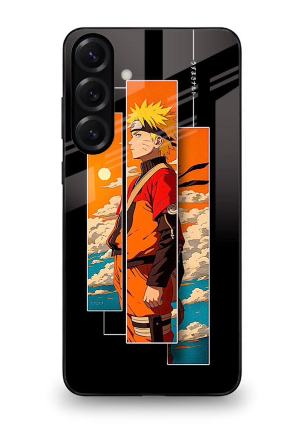 naruto sunset pose orange anime art Samsung M34 5G glass cover dramatic ninja case
