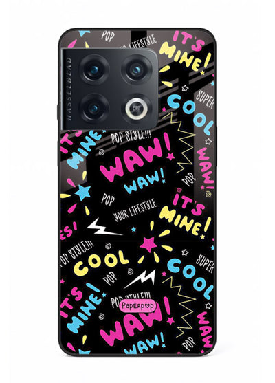 Neon Black Doodles neon artwork OnePlus 10 Pro glass back cover