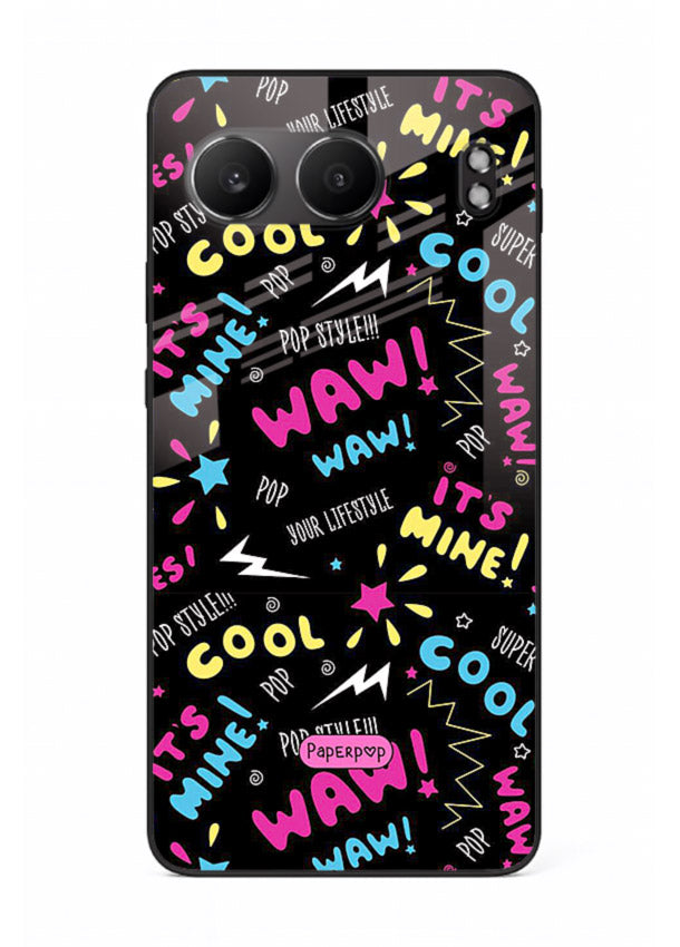 Neon Black Doodles neon artwork OnePlus Nord 4 glass back cover