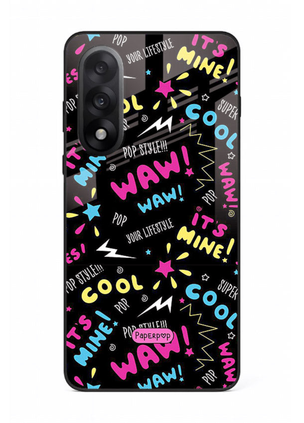 Neon Black Doodles neon artwork OnePlus Nord 5 glass back cover