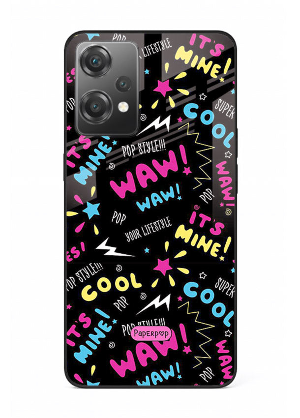 Neon Black Doodles neon artwork OnePlus Nord CE2 Lite 5G glass back cover