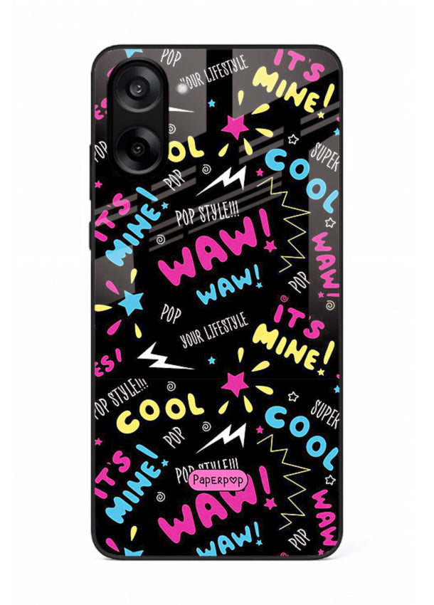 Neon Black Doodles neon artwork OnePlus Nord CE5 glass back cover
