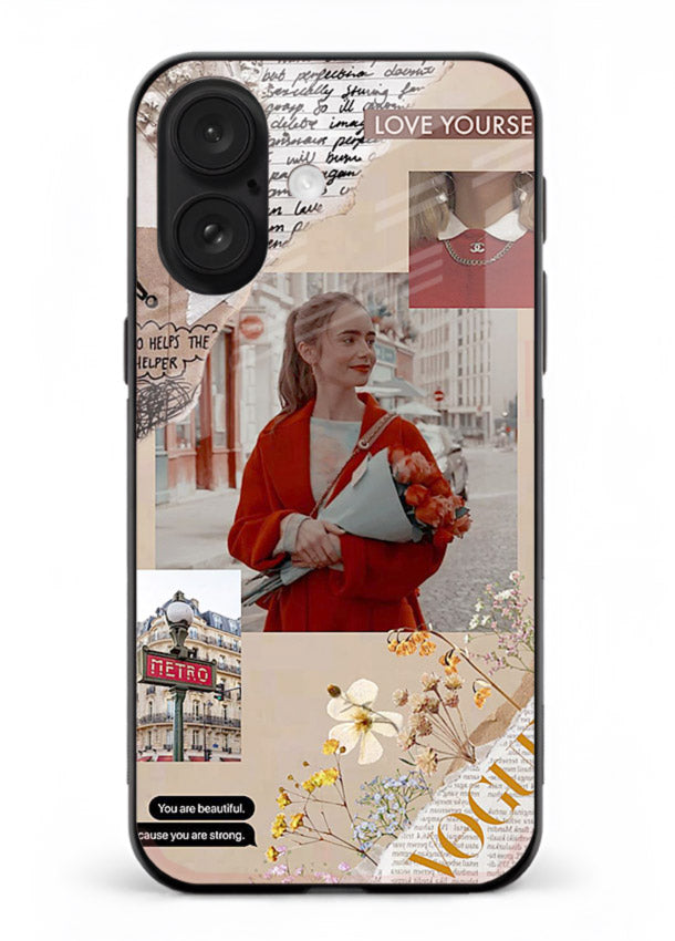 Neon circuit digital design printed on premium tempered glass iPhone 18 back cover