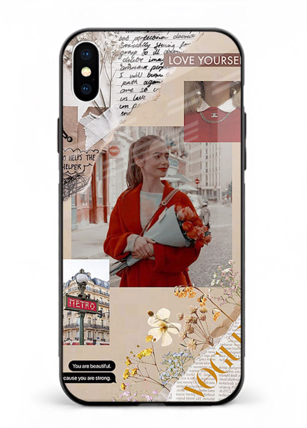 Neon circuit digital design printed on premium tempered glass iPhone XS Max back cover