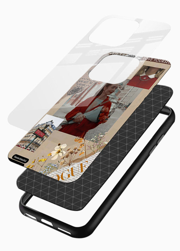 Neon circuit digital design printed on premium tempered glass mobile back cover - 3
