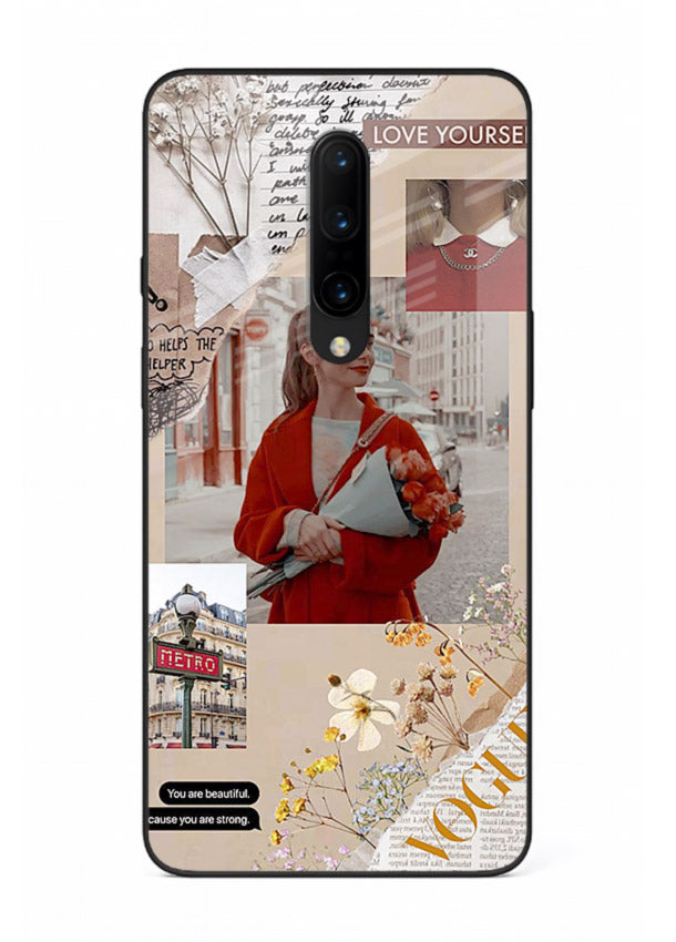 Neon circuit digital design printed on premium tempered glass OnePlus 7T Pro back cover