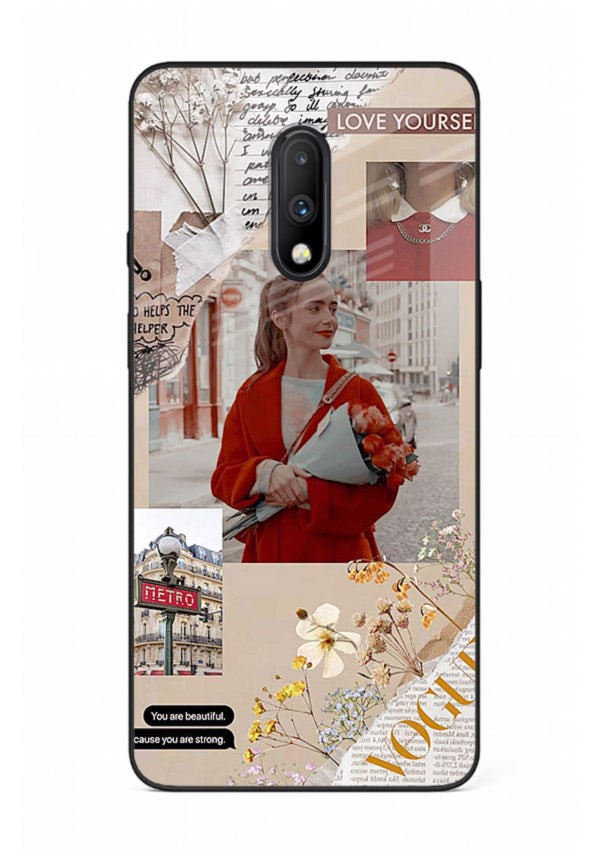 Neon circuit digital design printed on premium tempered glass OnePlus 7 back cover