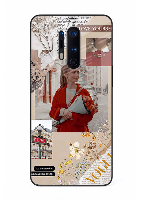 Neon circuit digital design printed on premium tempered glass OnePlus 8 Pro back cover