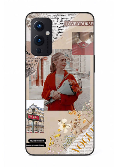Neon circuit digital design printed on premium tempered glass OnePlus 9 Pro back cover