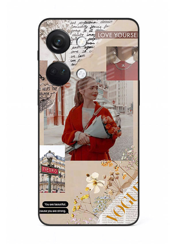 Neon circuit digital design printed on premium tempered glass OnePlus Nord 3 back cover
