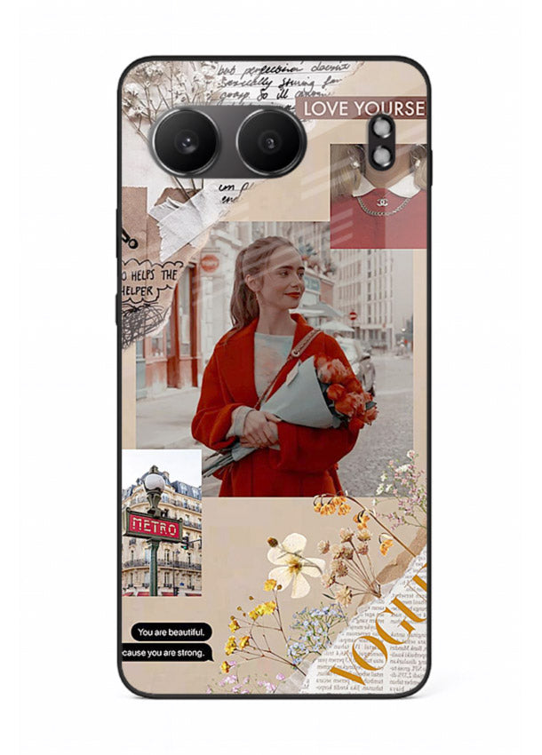 Neon circuit digital design printed on premium tempered glass OnePlus Nord 4 back cover