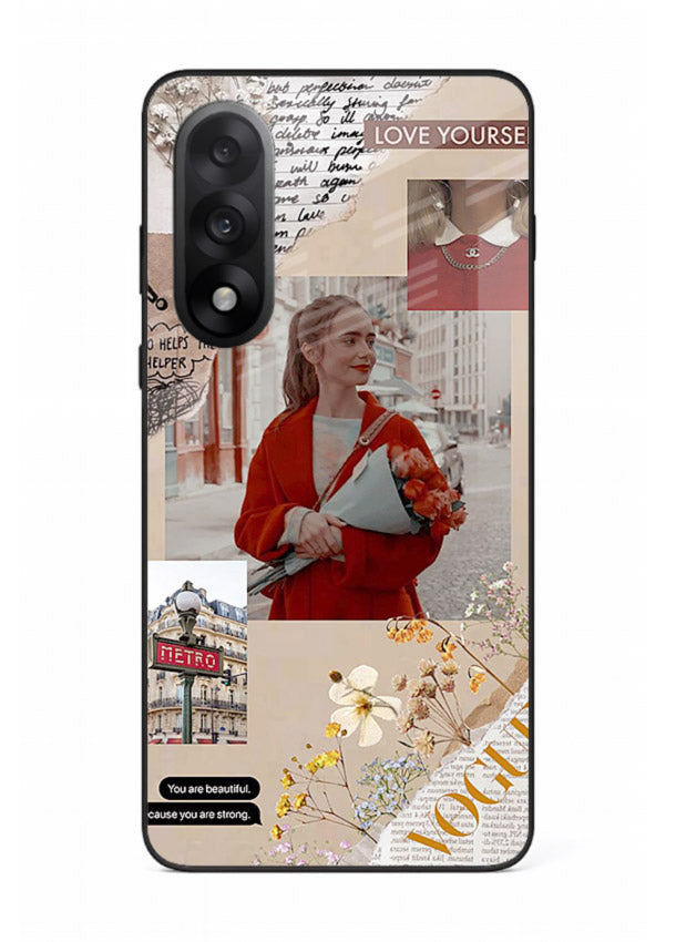 Neon circuit digital design printed on premium tempered glass OnePlus Nord 5 back cover