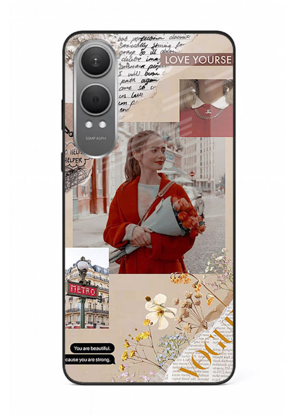 Neon circuit digital design printed on premium tempered glass OnePlus Nord CE4 Lite back cover