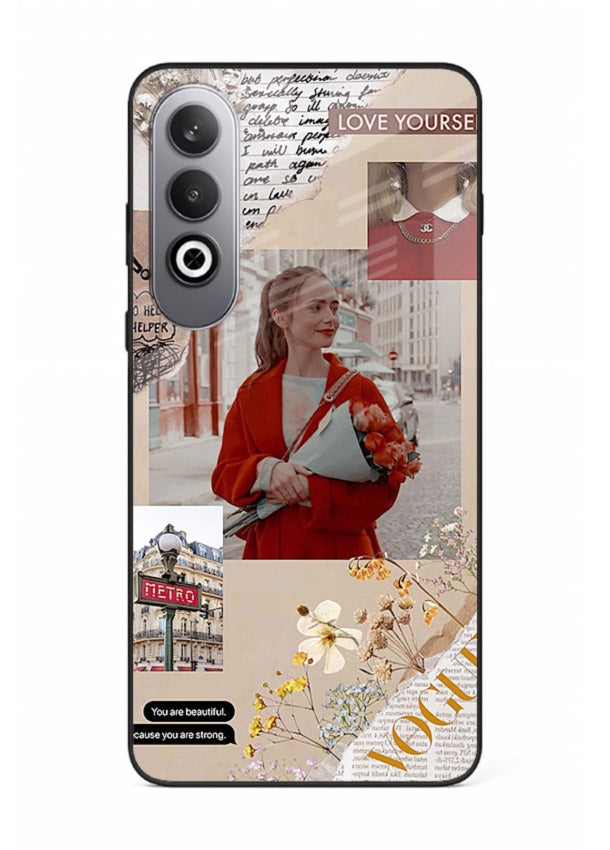 Neon circuit digital design printed on premium tempered glass OnePlus Nord CE4 back cover
