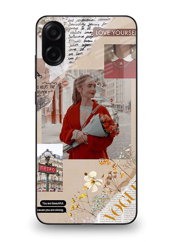 Neon circuit digital design printed on premium tempered glass Samsung M13 5G back cover