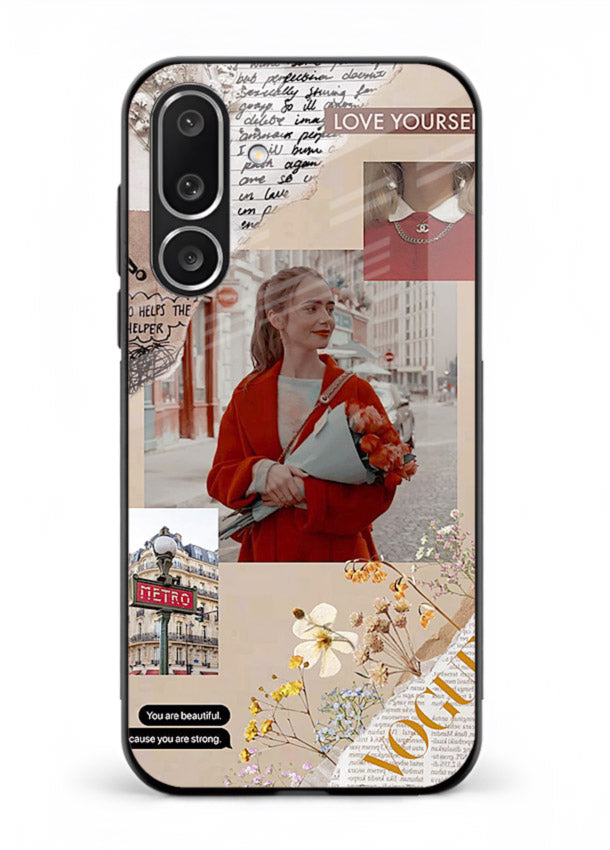 Neon circuit digital design printed on premium tempered glass Samsung M36 5G back cover