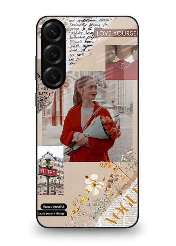 Neon circuit digital design printed on premium tempered glass Samsung A36 5G back cover