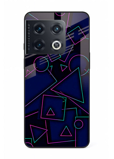Neon Geometry Shapes glowing geometric pattern OnePlus 10 Pro glass back cover