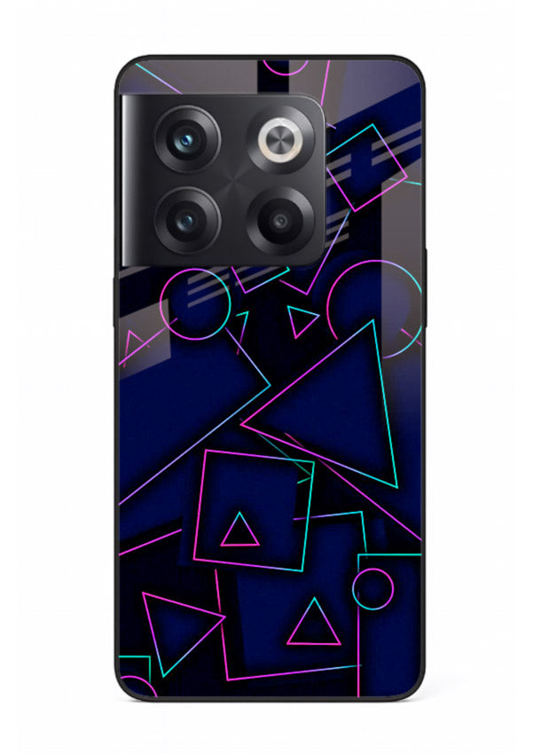 Neon Geometry Shapes glowing geometric pattern OnePlus 10T glass back cover