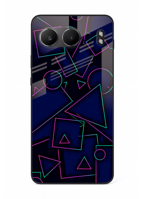 Neon Geometry Shapes glowing geometric pattern OnePlus Nord 4 glass back cover
