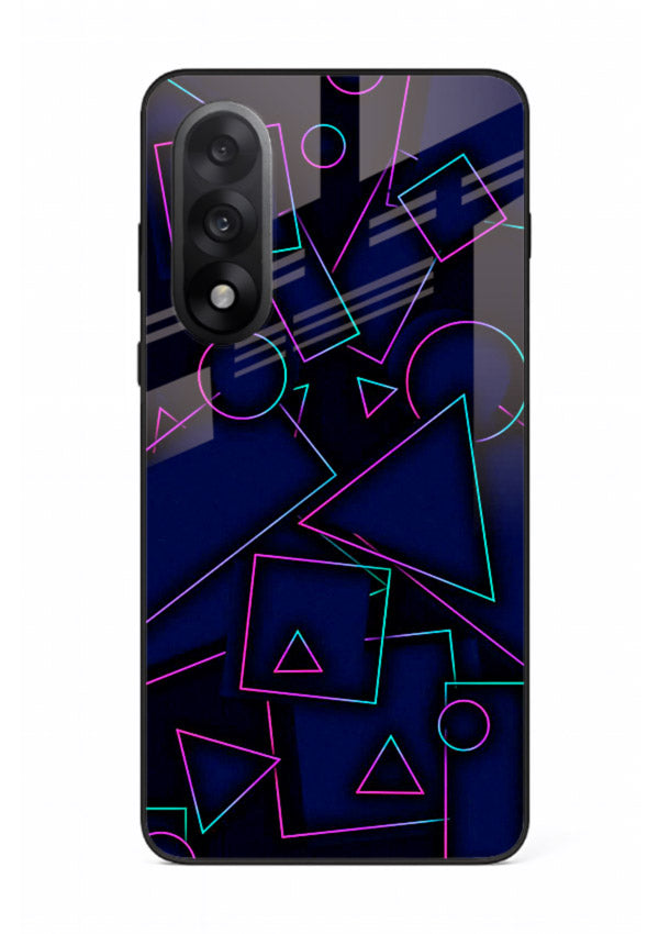 Neon Geometry Shapes glowing geometric pattern OnePlus Nord 5 glass back cover