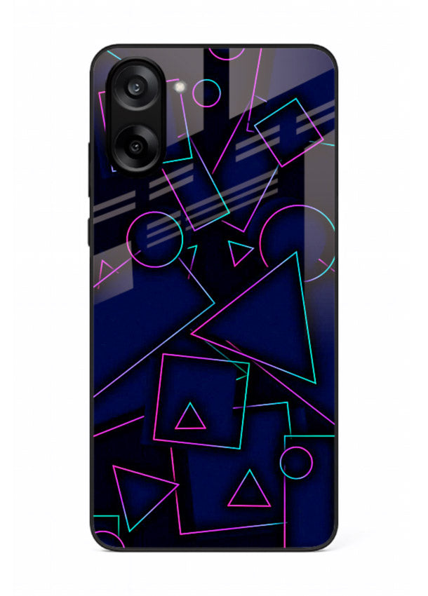 Neon Geometry Shapes glowing geometric pattern OnePlus Nord CE5 glass back cover