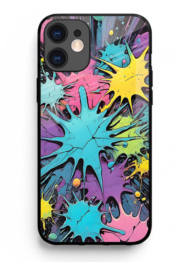 Neon Splash Explosion neon splash pattern iphone 11 glass back cover