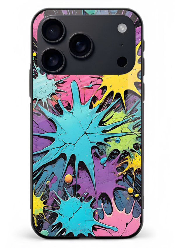 Neon Splash Explosion neon splash pattern iphone 17 pro max glass back cover