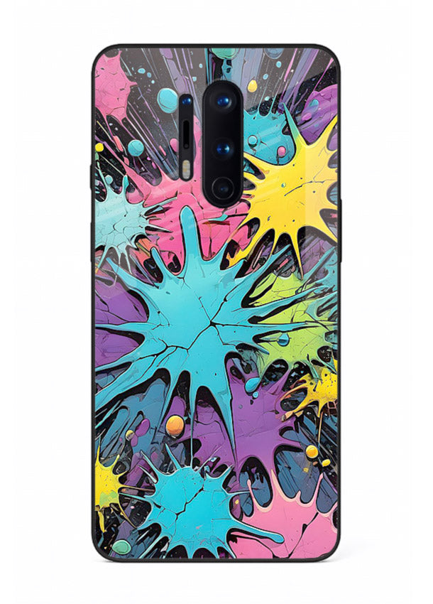 Neon Splash Explosion neon splash pattern OnePlus 8 Pro glass back cover
