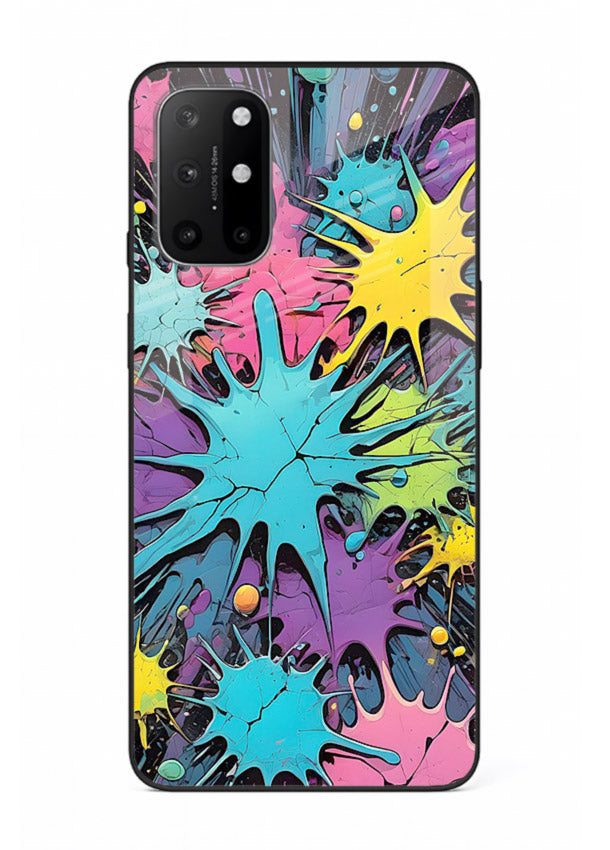Neon Splash Explosion neon splash pattern OnePlus 8T glass back cover