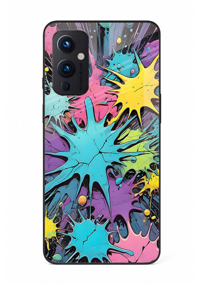 Neon Splash Explosion neon splash pattern OnePlus 9 Pro glass back cover