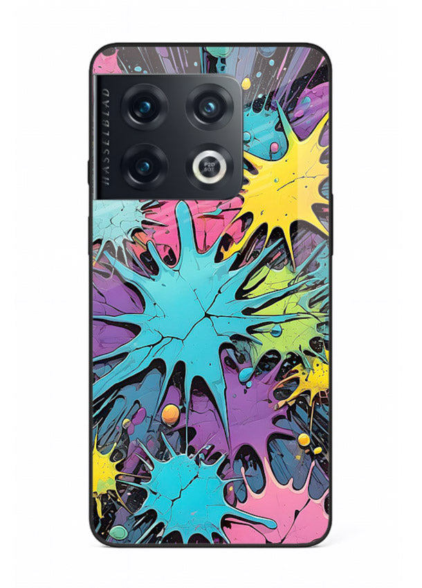 Neon Splash Explosion neon splash pattern OnePlus 10 Pro glass back cover