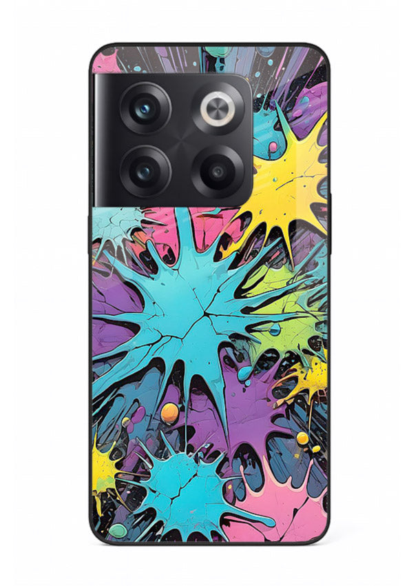 Neon Splash Explosion neon splash pattern OnePlus 10T glass back cover