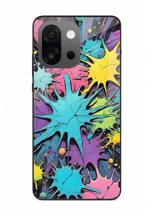 Neon Splash Explosion neon splash pattern OnePlus 13s glass back cover
