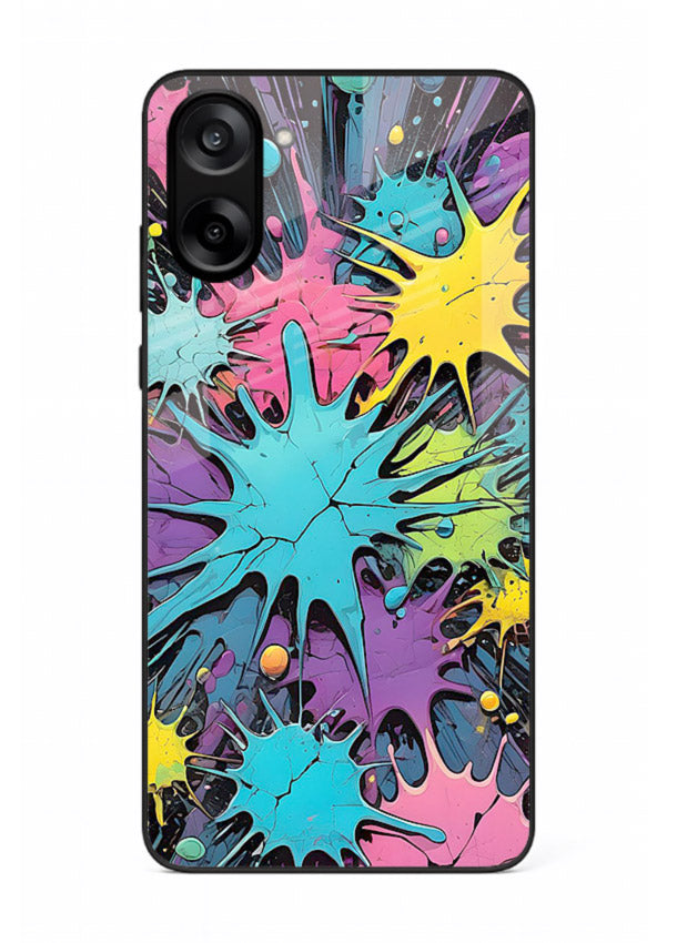 Neon Splash Explosion neon splash pattern OnePlus Nord CE5 glass back cover
