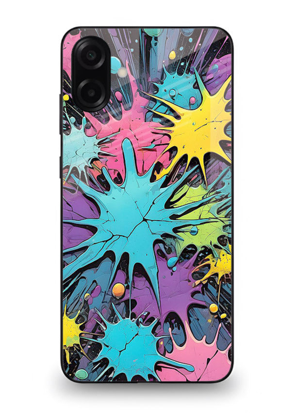 Neon Splash Explosion neon splash pattern Samsung M13 5G glass back cover
